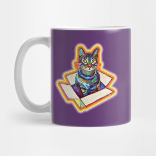 Weird Aesthetic Rainbow Cat Pattern by Robert Phelps Mug